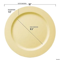 10" Matte Bright Yellow Round Disposable Plastic Dinner Plates (40 Plates)
