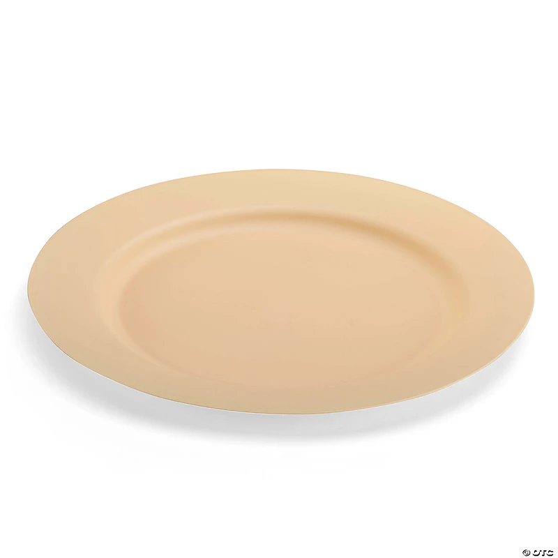 10" Matte Bright Yellow Round Disposable Plastic Dinner Plates (40 Plates)