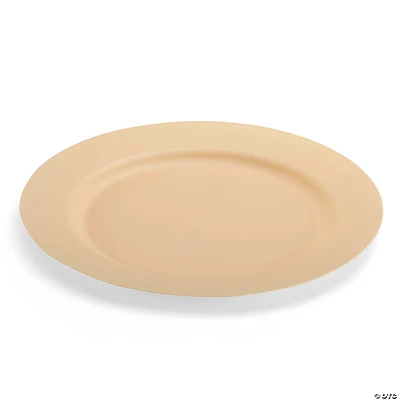 10" Matte Bright Yellow Round Disposable Plastic Dinner Plates (40 Plates)