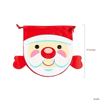10" x 10" Cheery Christmas Nonwoven Drawstring Treat Bags - 12 Pc.