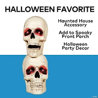 10" x 27 1/2" Creepy Bones Plastic Human Skull Stack Halloween Decoration