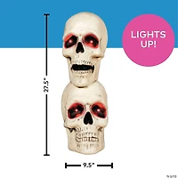 10" x 27 1/2" Creepy Bones Plastic Human Skull Stack Halloween Decoration