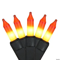 100-Count Candy Corn Inspired Halloween String Lights - 20ft Black Wire