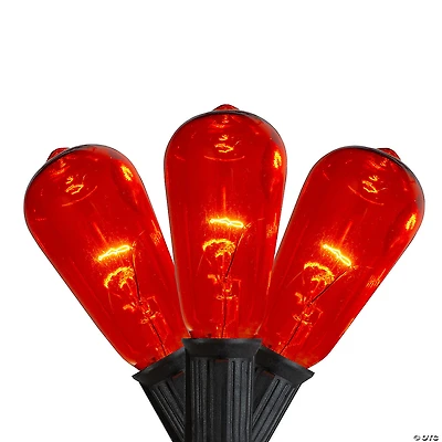 10ct Orange Edison E17 Halloween Light Set - 9ft Black Wire