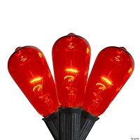 10ct Orange Edison E17 Halloween Light Set - 9ft Black Wire