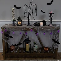 10ct Purple Battery Operated LED Spider Halloween Lights - 4.6 ft Black Wire