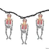 10ct Skeleton Halloween Lights - 7.5ft Black Wire