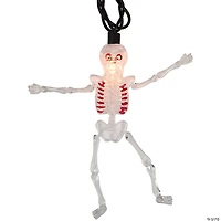 10ct Skeleton Halloween Lights - 7.5ft Black Wire