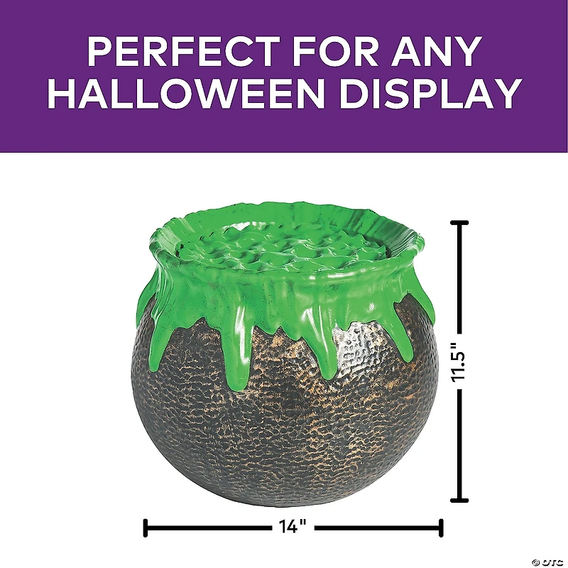 11 1/2" Light-Up & Sound Bubbling Over Cauldron Halloween Decoration