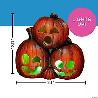 11 1/2" x 10 3/4" Light-Up Jack-O’-Lantern Trio Halloween Decoration