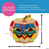11 3/4" Halloween Multicolor Prismatic Jack-O'-Lantern Light-Up LED Light