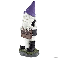 11.75" Gnome Skeleton "Keep Out" Halloween Decoration