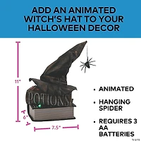 11" Animated Witch Hat Tabletop Halloween Decoration
