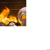 11" Ceramic Skull & Bones Fire Log Halloween Decoration