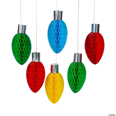 11" Christmas Lights Honeycomb Ceiling Decorations - 6 Pc.