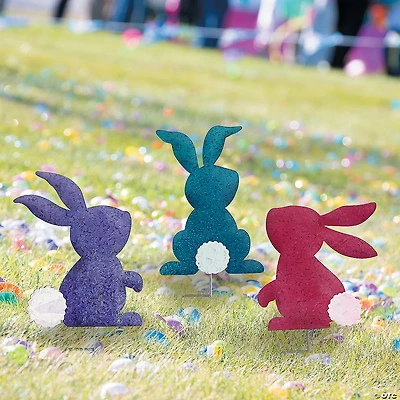 12 1/2" – 15 1/4" Easter Bunny Butt Yard Signs - 3 Pc.