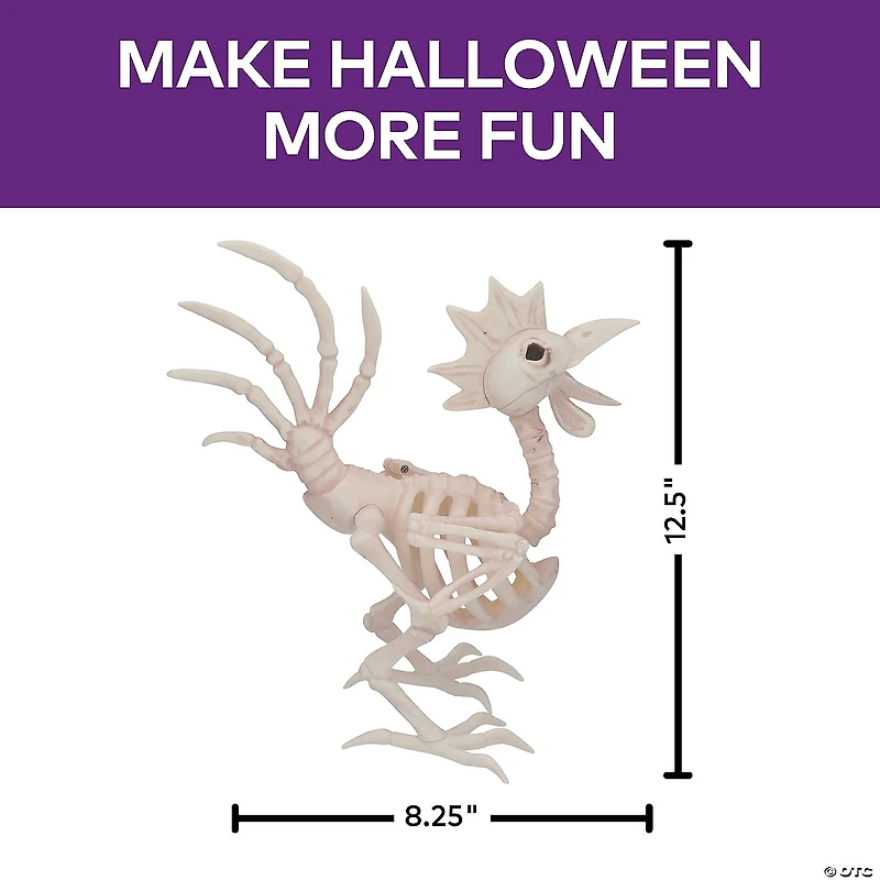 12 1/2" Rooster Skeleton Halloween Tabletop Decoration