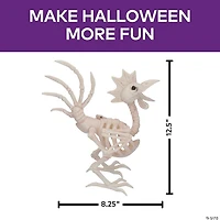 12 1/2" Rooster Skeleton Halloween Tabletop Decoration