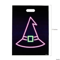 12 1/2” x 17" Bulk 100 Pc. Neon Halloween Plastic Goody Bags
