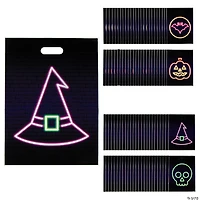 12 1/2” x 17" Bulk 100 Pc. Neon Halloween Plastic Goody Bags