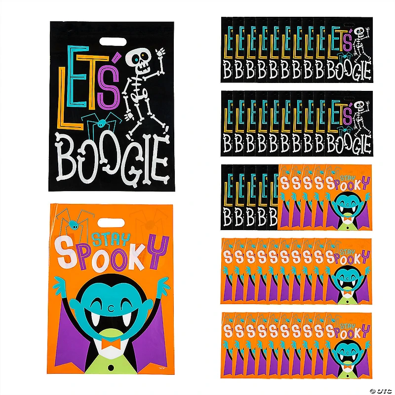 12-1/2" x 17" Bulk 50 Pc. Goofy Ghouls Plastic Trick-or-Treat Bags