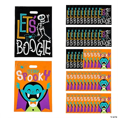 12-1/2" x 17" Bulk 50 Pc. Goofy Ghouls Plastic Trick-or-Treat Bags