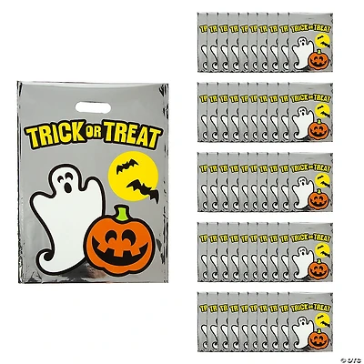 12 1/2" x 17" Bulk 50 Pc. Plastic Reflective Halloween Goody Bags