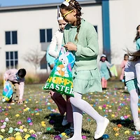 12 1/2" x 17" Bulk Large Happy Easter Plastic Goody Bags - 50 Pc.