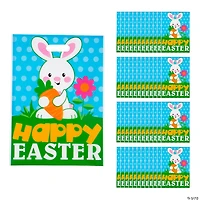 12 1/2" x 17" Bulk Large Happy Easter Plastic Goody Bags - 50 Pc.