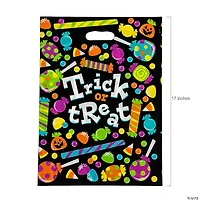 12 1/2" x 17" Bulk Large Sweet Halloween Trick-Or-Treat Plastic Goody Bags - 50 Pc.