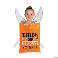 12-1/2" x 17" Halloween Funny Sayings  Trick-or-Treat Plastic Goody Bags - 50 Pc.