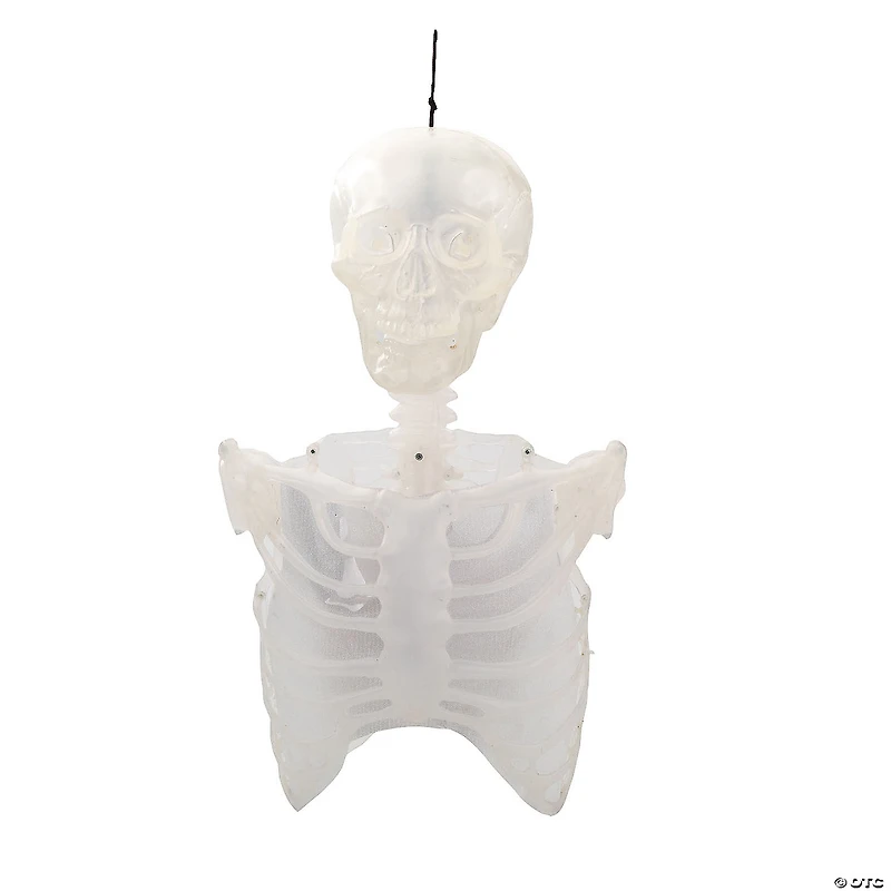 12 1/4" Light-Up Hanging Skeleton Torso with Fire Flashing Halloween Decoration