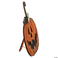 12.5" Jack-O-Lantern with Ghost and Bat Halloween Decoration