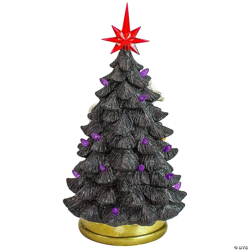 12" Black LED Lighted Skull and Ghost Halloween Tree