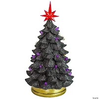 12" Black LED Lighted Skull and Ghost Halloween Tree