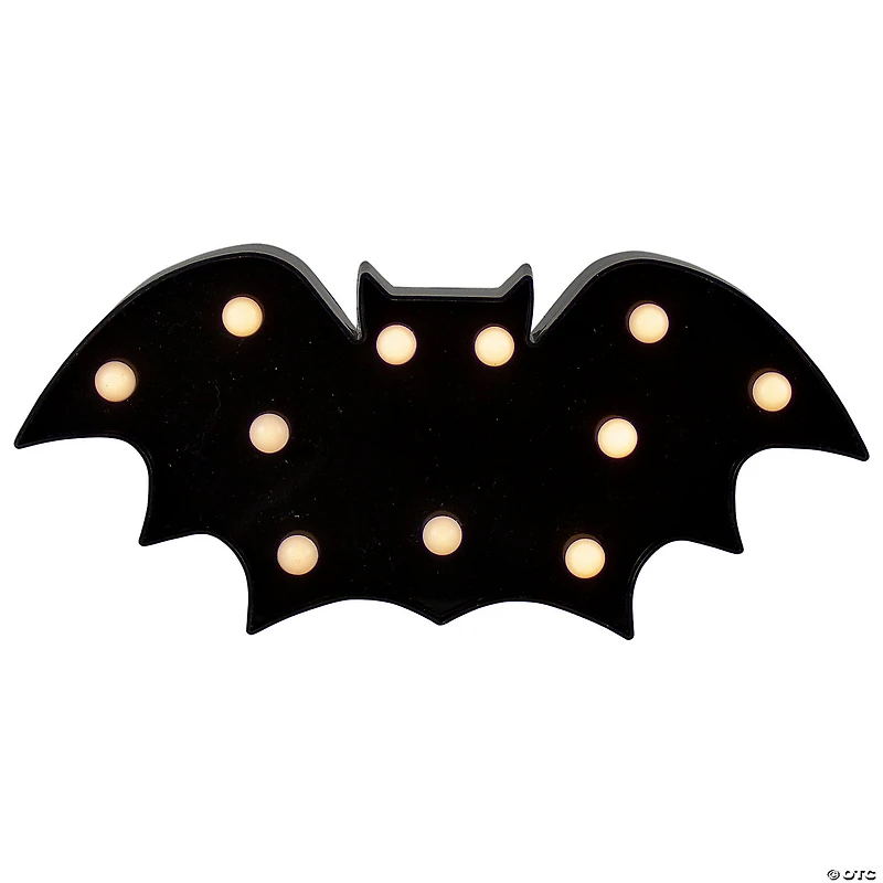 12" LED Lighted Black Bat Halloween Marquee Sign