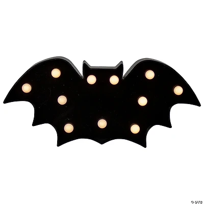 12" LED Lighted Black Bat Halloween Marquee Sign