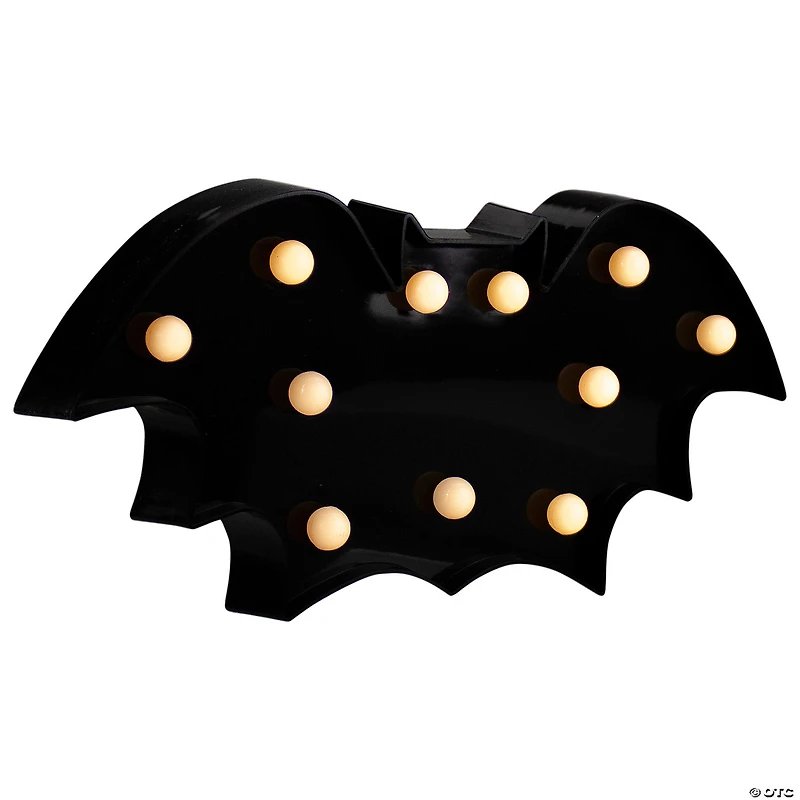 12" LED Lighted Black Bat Halloween Marquee Sign