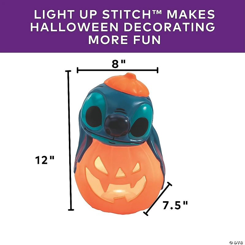12" Light-Up Lilo & Stitch™ Stitch Pumpkin Stack Halloween Tabletop Decoration
