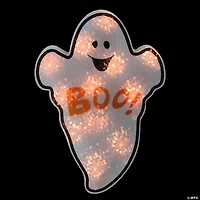12" Lighted Holographic Ghost Halloween Window Silhouette Decoration