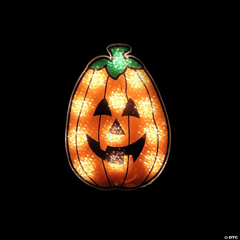 12" Lighted Jack-O-Lantern Halloween Window Silhouette