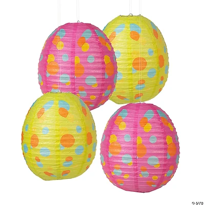 12" Pastel Easter Egg Hanging Paper Lanterns - 4 Pc.