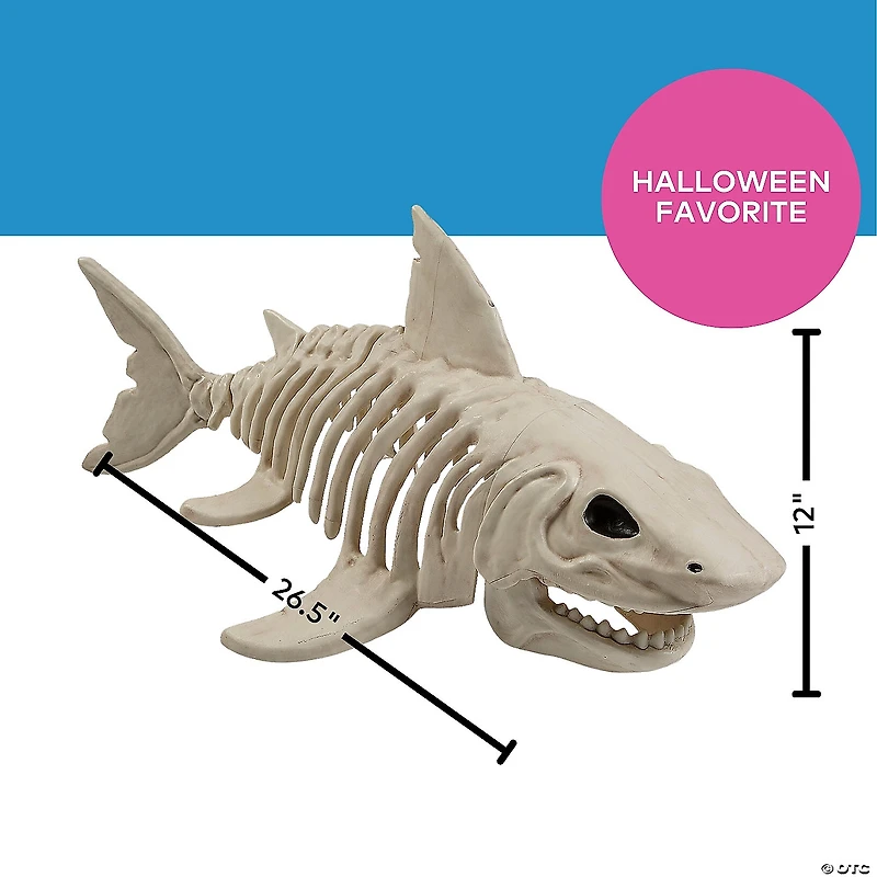 12" Plastic Shark Skeleton Halloween Tabletop Decoration