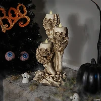 12" Triple Skulls Halloween Tea Light Candle Holder