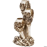 12" Triple Skulls Halloween Tea Light Candle Holder