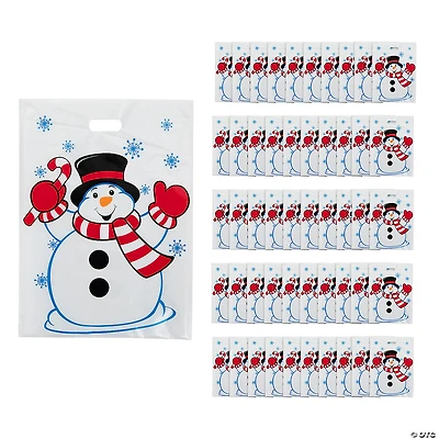 12" x 17" Bulk 50 Pc. Plastic Snowman Goody Bags