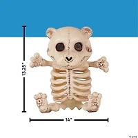 13 1/4" Sitting Bear Plastic Skeleton Halloween Tabletop Decoration