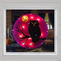13.75" Lighted Owl Halloween Window Silhouette