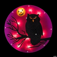 13.75" Lighted Owl Halloween Window Silhouette