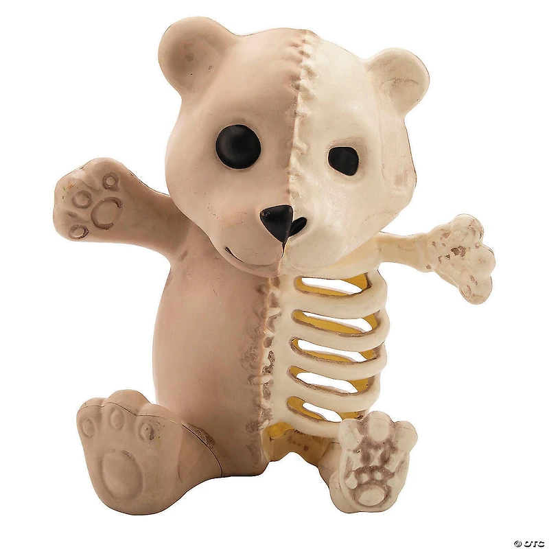 14 1/4" Half Bones Teddy Skeleton Halloween Decoration